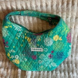 Tupperware Teal Floral Quilted Lunch Bag
